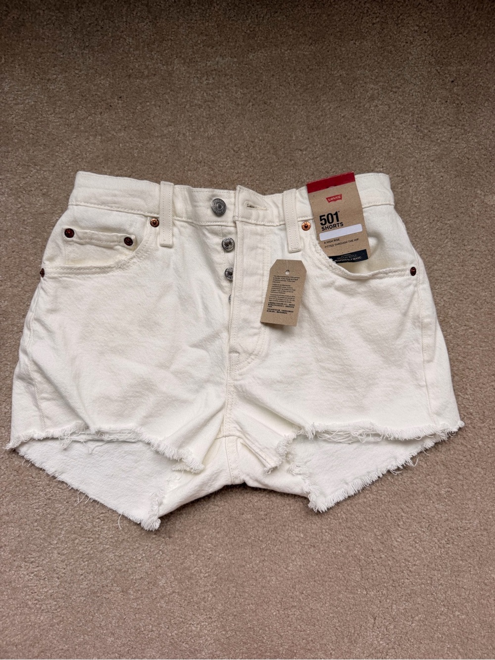 Levi's 501 Cutoff Shorts in White